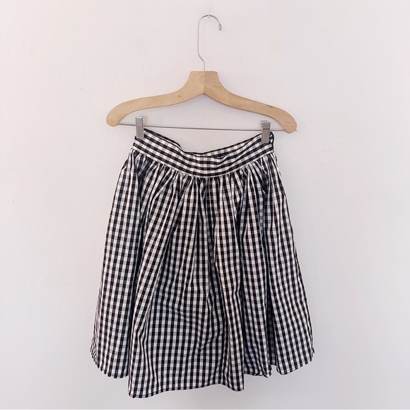 L'ecole Des Femmes Bardot Classic Black White Gingham Skirt Tulle Layered Midi - Picture 7 of 8